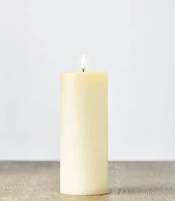 Uyuni 3 Inch X 9 Inch Ivory Pillar Candle - Remote Ready