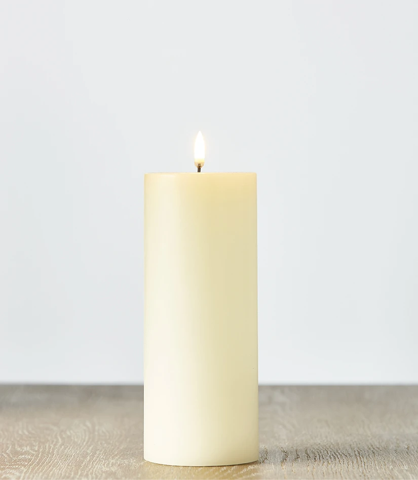 Uyuni 3 Inch X 9 Inch Ivory Pillar Candle - Remote Ready 3 Uyuni 3 Inch X 9 Inch Ivory Pillar Candle - Remote Ready