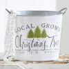 14 Inch Handled Bucket Local Grown Christmas Trees - Metal -Solar Christmas Holiday Shop 4111298 bucket