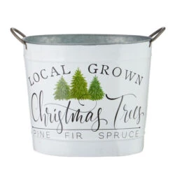 14 Inch Handled Bucket Local Grown Christmas Trees - Metal -Solar Christmas Holiday Shop 4111298 main