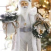 Santa Figurine With Sack And Wreath - 18 Inch -Solar Christmas Holiday Shop 4115579