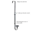 Wreath Hanger With Taper And Candle Holder - 30.5 Inch Adjustable -Solar Christmas Holiday Shop 4128913 wreath hanger