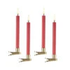Uyuni 6 Inch Clip On Red Taper Candles Set Of 4 - Remote Ready -Solar Christmas Holiday Shop 4134519