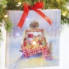Christmas Picnic 6 Inch Tabletop LED Lighted Print On Canvas With Stand -Solar Christmas Holiday Shop 4139425 main