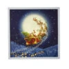 Flying Santa's Sleigh Lighted Canvas Print With White Wood Frame 19.5 Inch - From RAZ -Solar Christmas Holiday Shop 4155100 lrge image