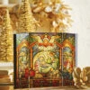 Nativity Faux Stained Glass Trifold Lighted Canvas Print - 18 Inch -Solar Christmas Holiday Shop 4155113 lifestyle print