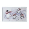 Ice Skating Snowman And Penguins Lighted Canvas Print White Wood Frame- 23.75 Inch -Solar Christmas Holiday Shop 4155114 large image