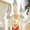 Musical Caroling Children Lighted Water Church With Swirling Glitter