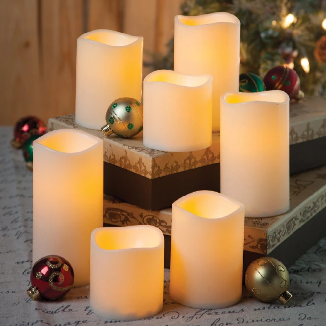 Set Of 7 Ivory Wax Flameless Candles 4 Set Of 7 Ivory Wax Flameless Candles - Image 2