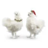 Silky Christmas Chicken Set Of 2 Assorted - 13 Inch - NEW 2023 -Solar Christmas Holiday Shop 4303449 large image