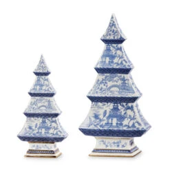 Chinoiserie Trees Set Of 2 - From RAZ Imports NEW 2023 -Solar Christmas Holiday Shop 4310231 chioniserie trees