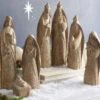 Natural Nativity Set Of 7 - NEW 2023 -Solar Christmas Holiday Shop 4312116 close up