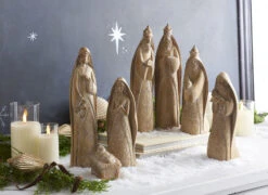 Natural Nativity Set Of 7 - NEW 2023 -Solar Christmas Holiday Shop 4312116 main