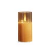 Gold Glass Flameless Candle 3 Inch X 6 Inch Ivory Pillar - Remote Ready -Solar Christmas Holiday Shop 4324016