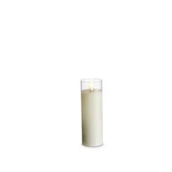 Clear Glass Flameless Candle 2 Inch X 6 Inch Ivory Votive - Remote Ready