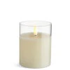 Clear Glass Flameless Candle 3.5 Inch X 4 Inch Ivory Pillar - Remote Ready -Solar Christmas Holiday Shop 4324025
