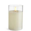 Clear Glass Flameless Candle 3.5 Inch X 5 Inch Ivory Pillar - Remote Ready -Solar Christmas Holiday Shop 4324026