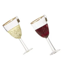 Elegant Wine Ornaments Set Of 2 - By Eric Cortina - NEW 2023 -Solar Christmas Holiday Shop 4353122