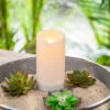 Solar Outdoor White Resin Candle 3 X 6 Inch - Heavy Weighted Base -Solar Christmas Holiday Shop 44594 solar outdoor candle