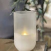 Flameless 8 Inch Wax Candle In Frosted Glass With Adjustable Brightness -Solar Christmas Holiday Shop 45847 main