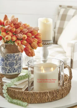 Moving Flame Ivory Candle Battery Operated 3.5 X 5 Timer - Remote Ready -Solar Christmas Holiday Shop 5 inch moving glame glam wi