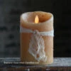 Moving Flame Primitive Oatmeal Candle Battery Operated 3.5 X 5 - Timer - Remote Ready -Solar Christmas Holiday Shop 5 inch primitive luminara o