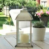 Battery Operated Brushed White Candle Lantern - 12 Inch -Solar Christmas Holiday Shop 51104 white new