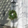5.6 Feet Iron And Glass Candle Lantern And Wreath Holder -Solar Christmas Holiday Shop 54169 lamp and wreath holde