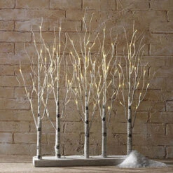 RAZ Lighted Birch Grove 30 Inch - 88 Warm White LED'S Steady And Twinkle Functions -Solar Christmas Holiday Shop 600 birch clump