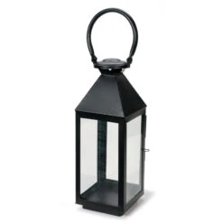 Solar Christmas Holiday Shop 11 Tall 17 Inch Black Metal Candle Lantern