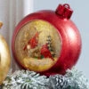 Lighted Musical Snow Globe With Cardinals Ornament - 6.25 Inch -Solar Christmas Holiday Shop 68565 melrose water snow globe