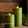 Simplux LED Designer Candle Green Flat Top - Moving Flame 3.5x7 -Solar Christmas Holiday Shop 7 inch flat top green simplux candle
