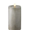 Moving Flame Candle 7 Inch Grey Flat Top Chalk Finish Timer - Remote Ready