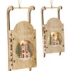 Set Of 2 LED Sled Cut Out Wood Ornament - 6 Hour Timer -Solar Christmas Holiday Shop 76513