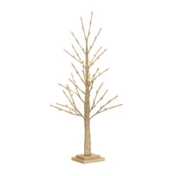 3 Foot Electric Gold Glitter LED Twig Tree - Warm White Lights