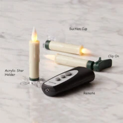 Clip On Christmas Tree Taper Candle / Window Candle Battery Operated Set-10 With Remote Control -Solar Christmas Holiday Shop 84587 all