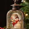 Snowman With Mailbox Lighted Water Lantern - NEW 2023 - USB Included -Solar Christmas Holiday Shop 90511 1