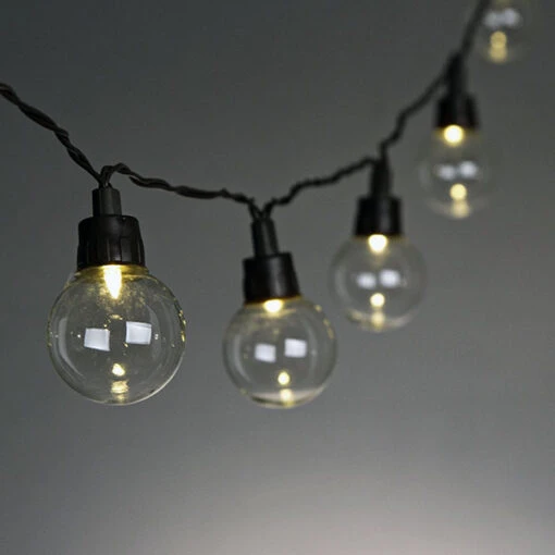 Solar G40 LED Patio Light Set - 20 Feet 20 Lights 8 Solar G40 LED Patio Light Set - 20 Feet 20 Lights -Solar Christmas Holiday Shop 92881 solar patio lights