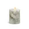 Luminara 4.5 Inch Marble Moving Flame Pillar Remote Ready -Solar Christmas Holiday Shop 992958