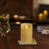 Luminara 3 X 4 Ivory Pillar Candle - Remote Ready -Solar Christmas Holiday Shop 993269 glam