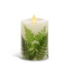 Luminara 4.5 Inch Fern Decal Moving Flame Pillar Remote Ready -Solar Christmas Holiday Shop 994086