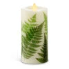 Luminara 6.5 Inch Fern Decal Moving Flame Pillar Remote Ready 2 Luminara 6.5 Inch Fern Decal Moving Flame Pillar Remote Ready -Solar Christmas Holiday Shop 994087