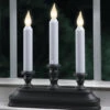 Aged Bronze 3-Tier Battery Operated Window Candle