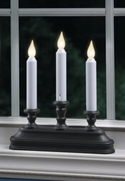 Aged Bronze 3-Tier Battery Operated Window Candle