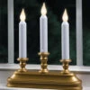 Antique Gold 3-Tier Battery Operated Window Candle -Solar Christmas Holiday Shop FPC1530B in Window