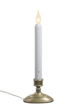 LED Plug In Window Candle With Auto Sensor - Pewter Base