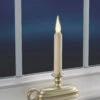 Warm White Window Candle - Pewter Finish -Solar Christmas Holiday Shop FPC1625P window