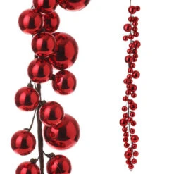 Red Christmas Ball Garland - 4 Feet -Solar Christmas Holiday Shop G3216179 1