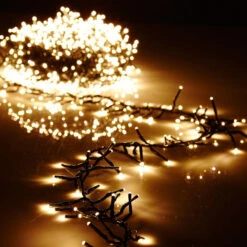 Christmas Cluster Lights With 300 Warm White LED 10 Foot - Green Wire - Remote Control RAZ Imports