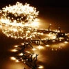 Battery Operated Cluster Lights 15 Foot Garland - 120 Warm White LED's On Green Wire With Remote RAZ -Solar Christmas Holiday Shop G3737070 battery operated cluster lights from raz